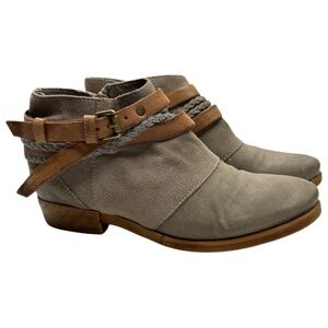 Miz Mooz Taupe and Brown Ankle Booties